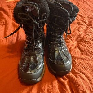 UGG Black Winter Lace-Up Waterproof Boots